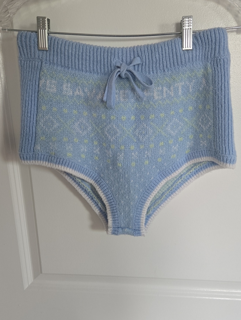 Savage X Fenty Light Blue Knit High-Waist Lounge Shorts